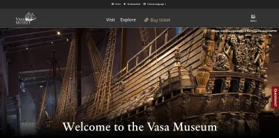The homepage of the Vasa Museum website
