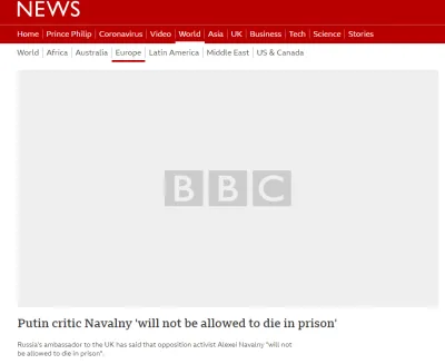 BBC News webpage