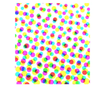 In halftone printing processes, images are created using dot patterns.