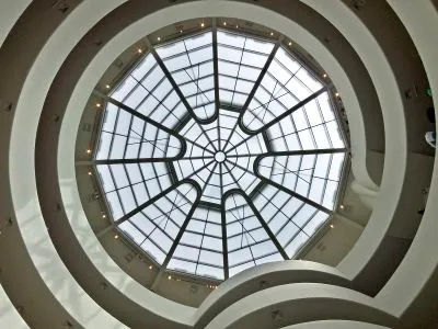 A complex radial atrium and skylight that inspired data visualizations
