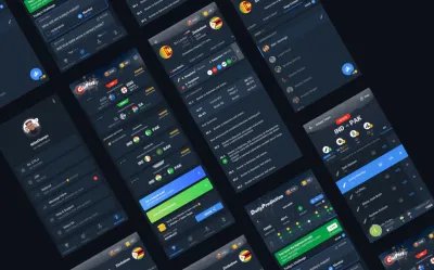 Image showing various smartphones using dark mode.