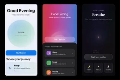 Three mobile UI screens showing how different design system settings affect the visual result: with a component library, with JSON styles, and without any styles — all generated by Claude Sonnet 4 from the same prompt.