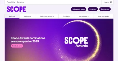 Example of better web design on the Scope website