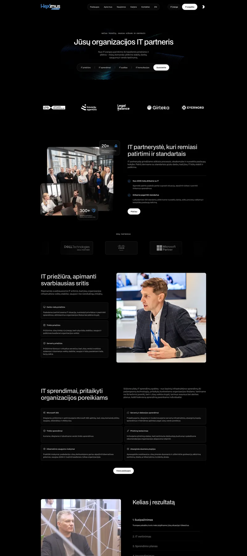 Heximus (IT Services for Business) website: homepage preview. Brand Refresh and Modern IT Company Website