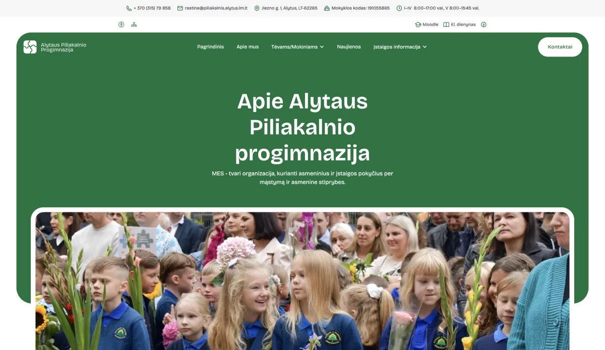 „Piliakalnio Progimnazija“ – Modernus stilius su aiškia vizualine kalba. (6/10)