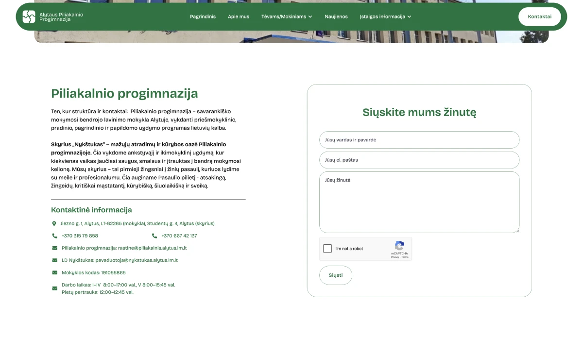 „Piliakalnio Progimnazija“ – Modernus stilius su aiškia vizualine kalba. (9/10)
