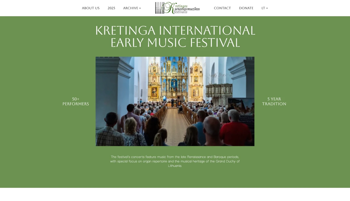 „Kretingos senosios muzikos festivalis“ – Klasikinė dvasia šiuolaikinėje formoje. (1/6)
