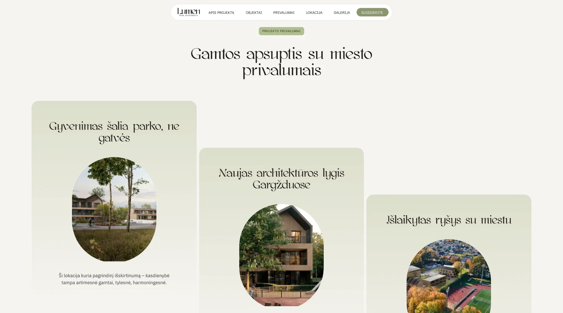 Lumen Park: Position between city and nature.